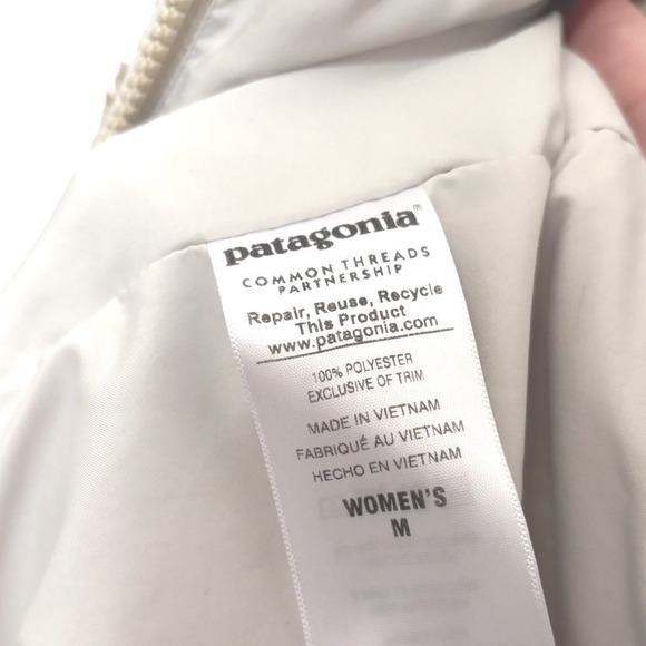Patagonia Los Gatos Fleece Sherpa Vest Tan Womens Size Medium Full Zip - Picture 5 of 5